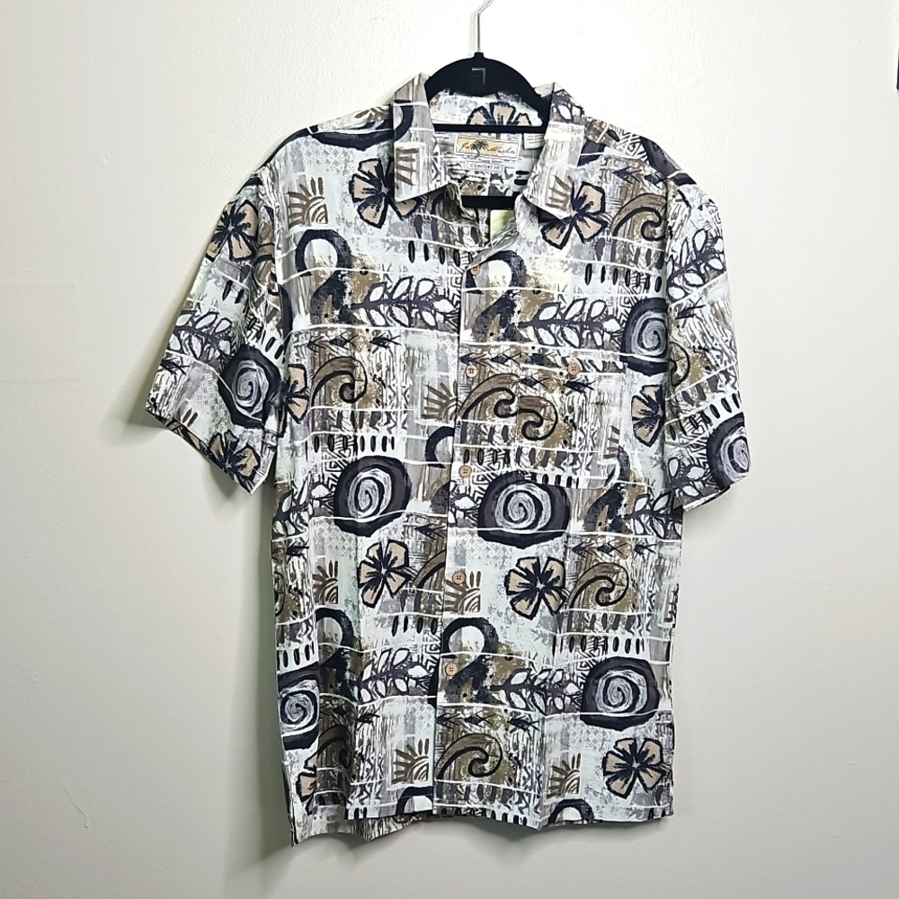 Joe Marlin Men's Large Hawaiian Floral Abstract Shirt NWT